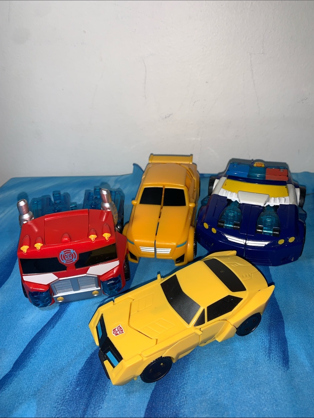 Transformers Vehicle Toy Set – Yellow, Red, Blue Cars - set of 4